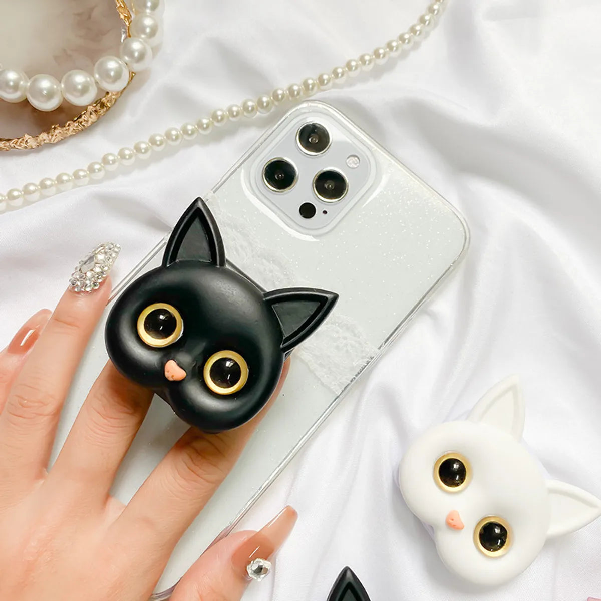 Original Adhesive Portable Make-Up Mirror Selfie Ring Ins Style 3d Cute Cat Mobile Phone Airbag Bracket