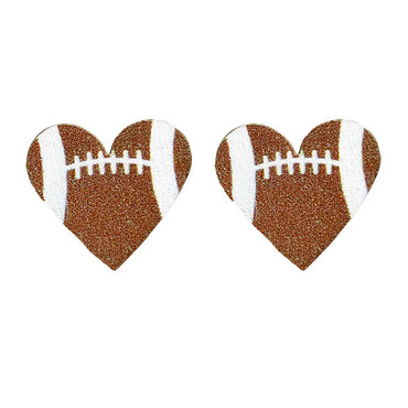 Original Design Basketball Football Wood Women's Ear Studs 1 Pair