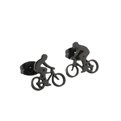 Original Design Bicycle Titanium Steel Ear Studs Plating No Inlaid Stainless Steel Earrings