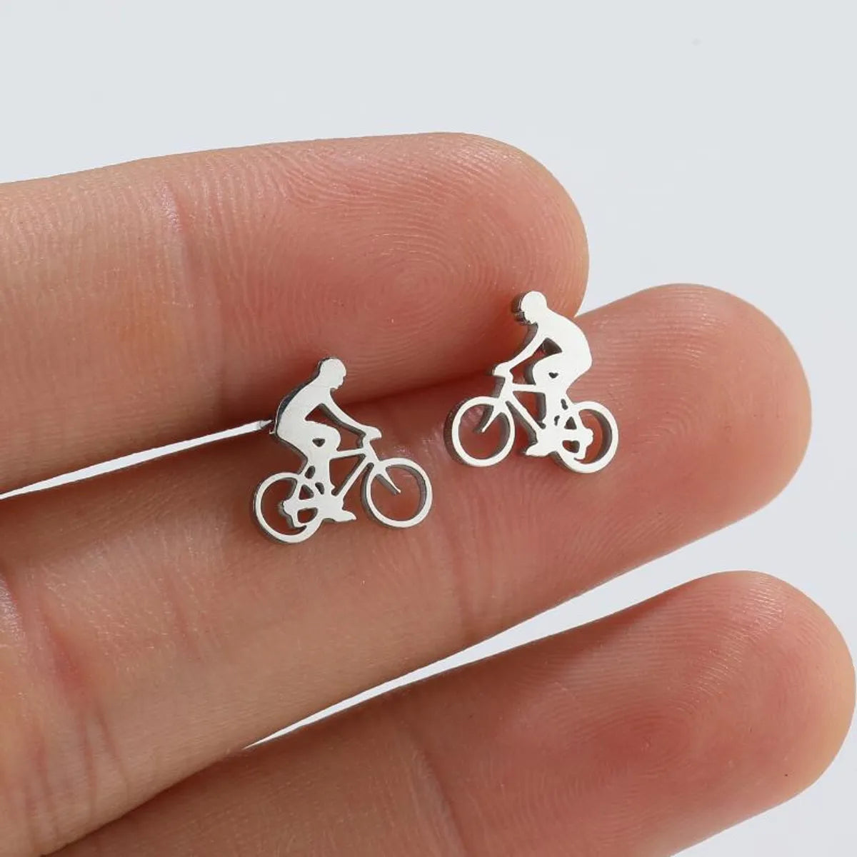 Original Design Bicycle Titanium Steel Ear Studs Plating No Inlaid Stainless Steel Earrings