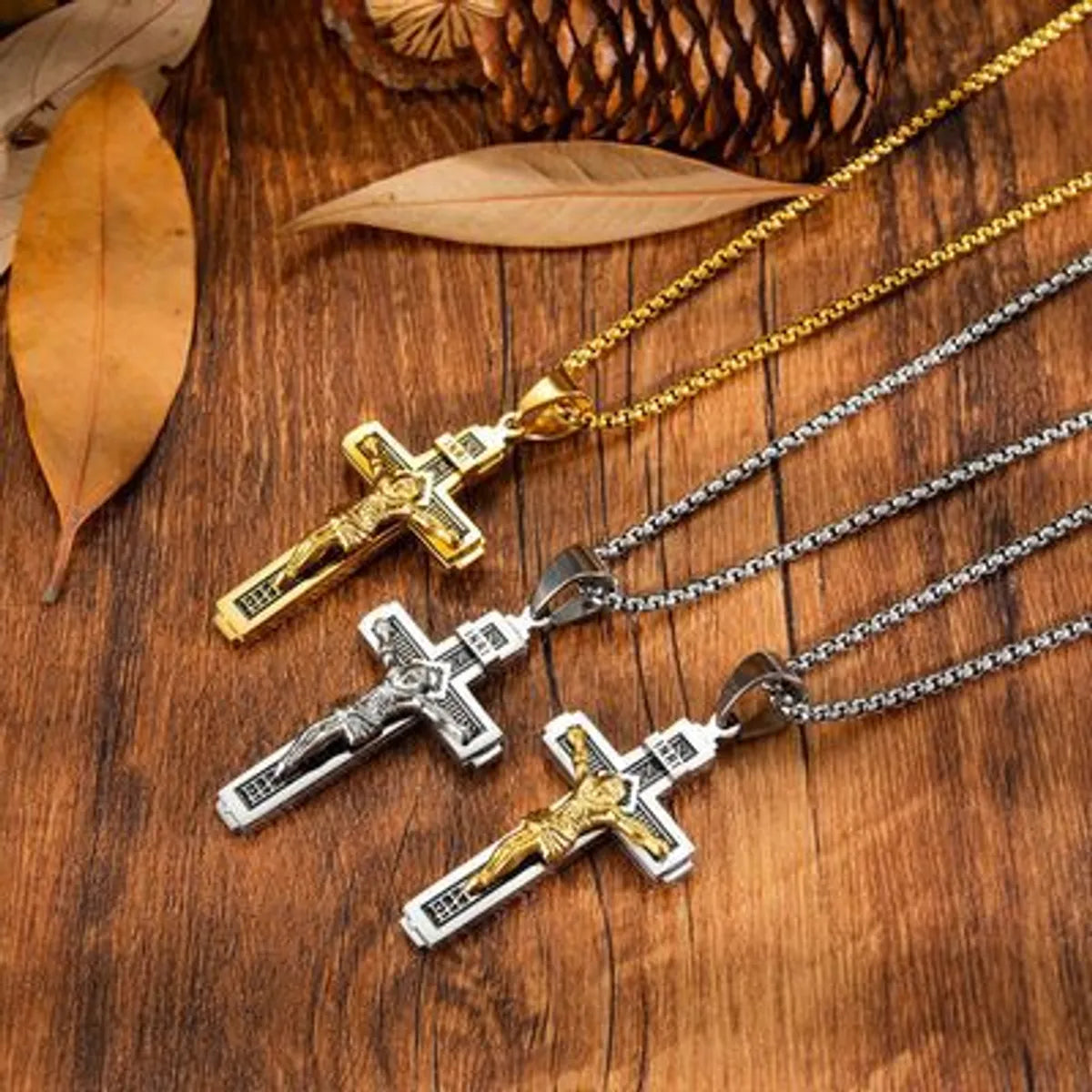 Original Design Cross 304 Stainless Steel Plating Men'S