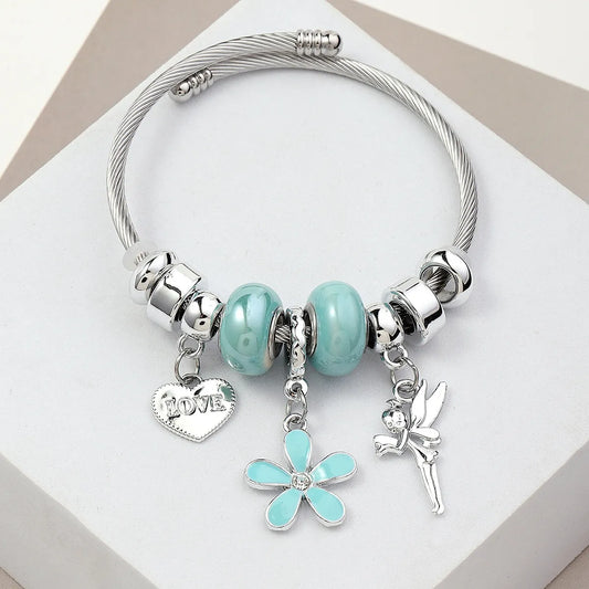 Original Design Flower Stainless Steel Plating Bangle