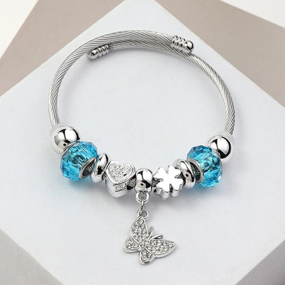 Original Design Flower Stainless Steel Plating Bangle