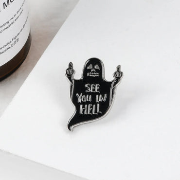 Original Design Ghost Alloy Stoving Varnish Unisex Brooches