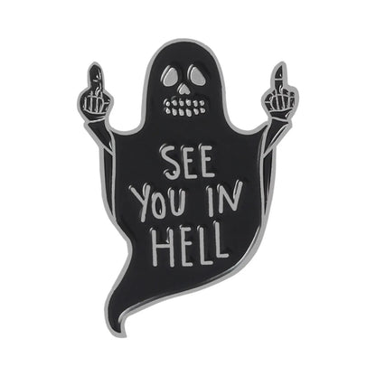 Original Design Ghost Alloy Stoving Varnish Unisex Brooches