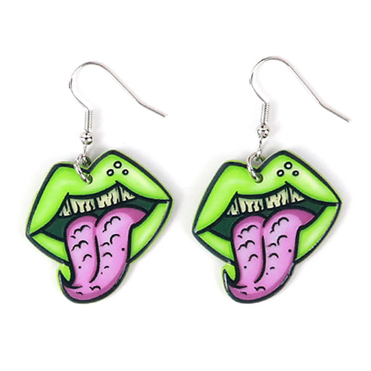 1 Pair Original Design Letter Printing Arylic Drop Earrings