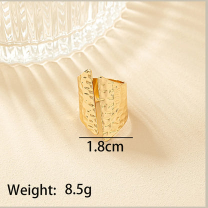 Original Design Retro Exaggerated Geometric Alloy Plating Women'S Open Rings