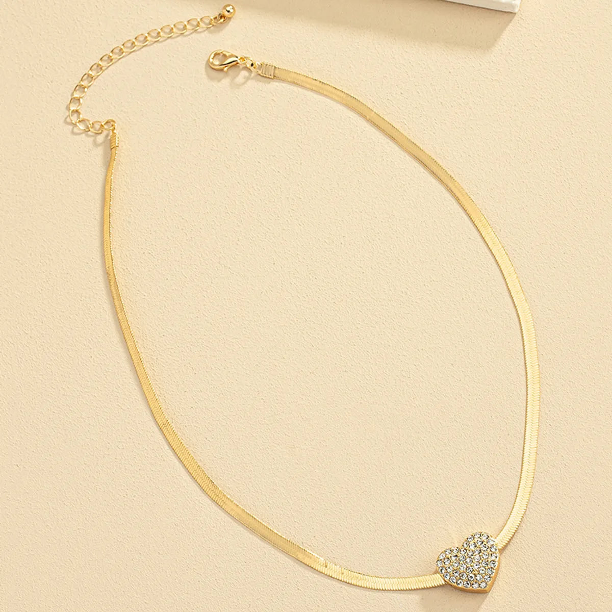 Original Design Retro Streetwear Heart Shape Alloy Plating Inlay Rhinestones Women's Pendant Necklace