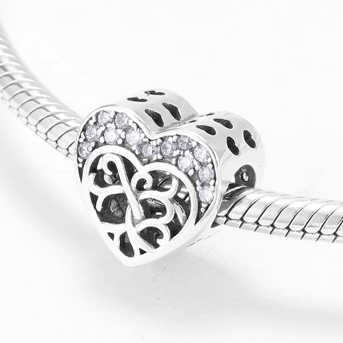 1 Piece Sterling Silver Zircon Inlay Polished Pendant Beads