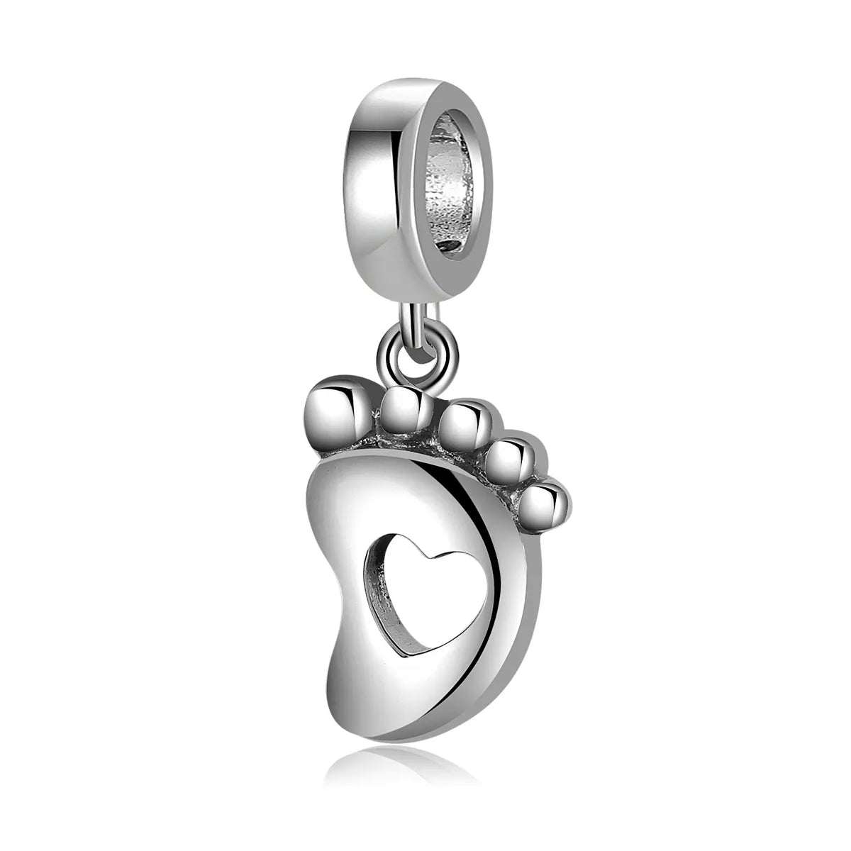 Original Design Simple Style Heart Shape Footprint Whale Sterling Silver Inlay Zircon Jewelry Accessories