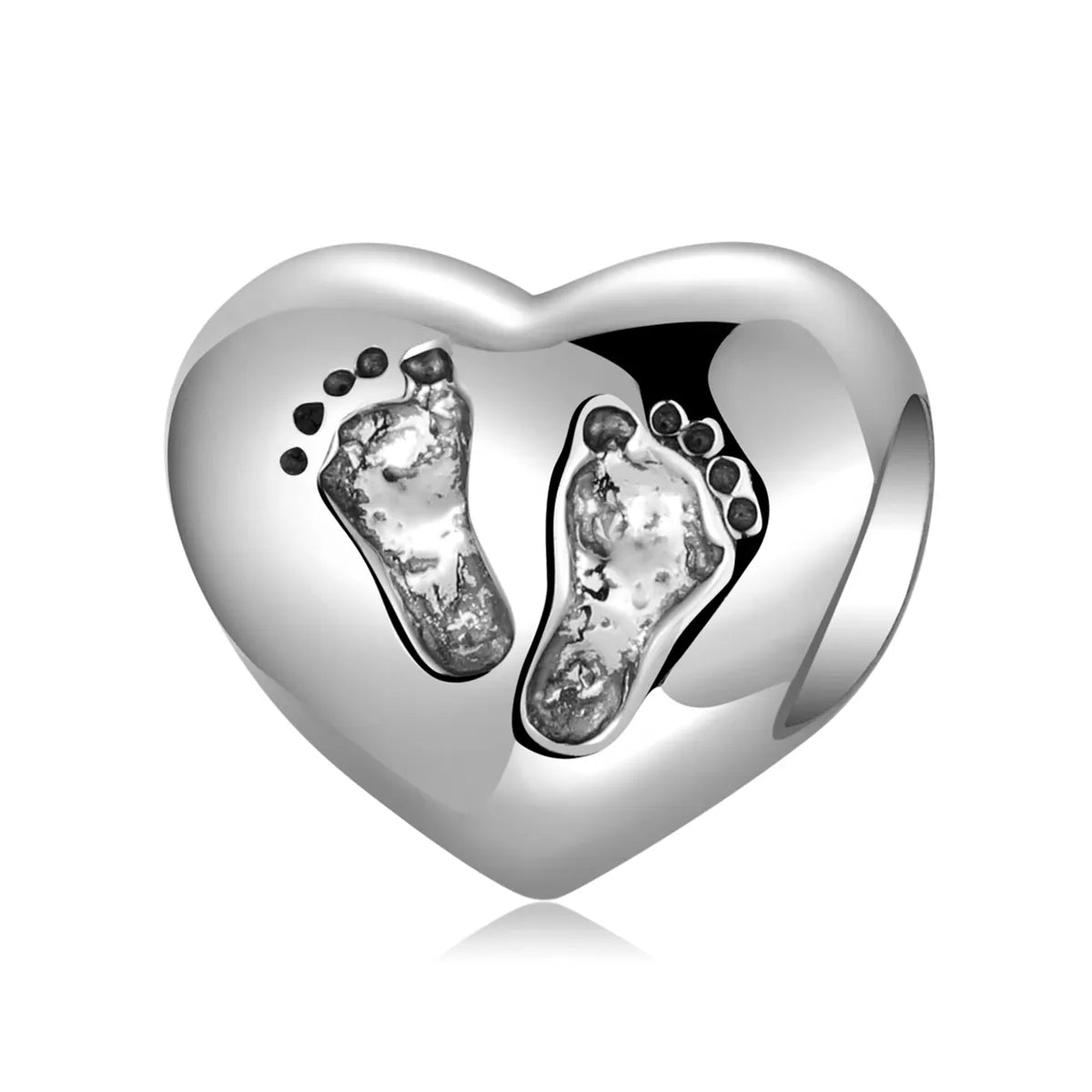 Original Design Simple Style Heart Shape Footprint Whale Sterling Silver Inlay Zircon Jewelry Accessories