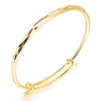 Original Design Solid Color Copper 18k Gold Plated Bangle In Bulk