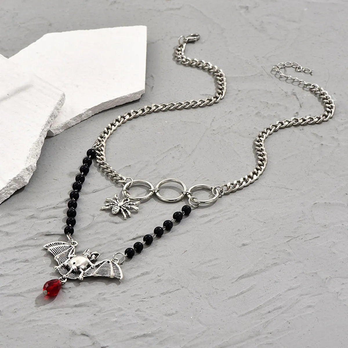 Original Design Spider Bat Alloy Beaded Plating Women's Pendant Necklace