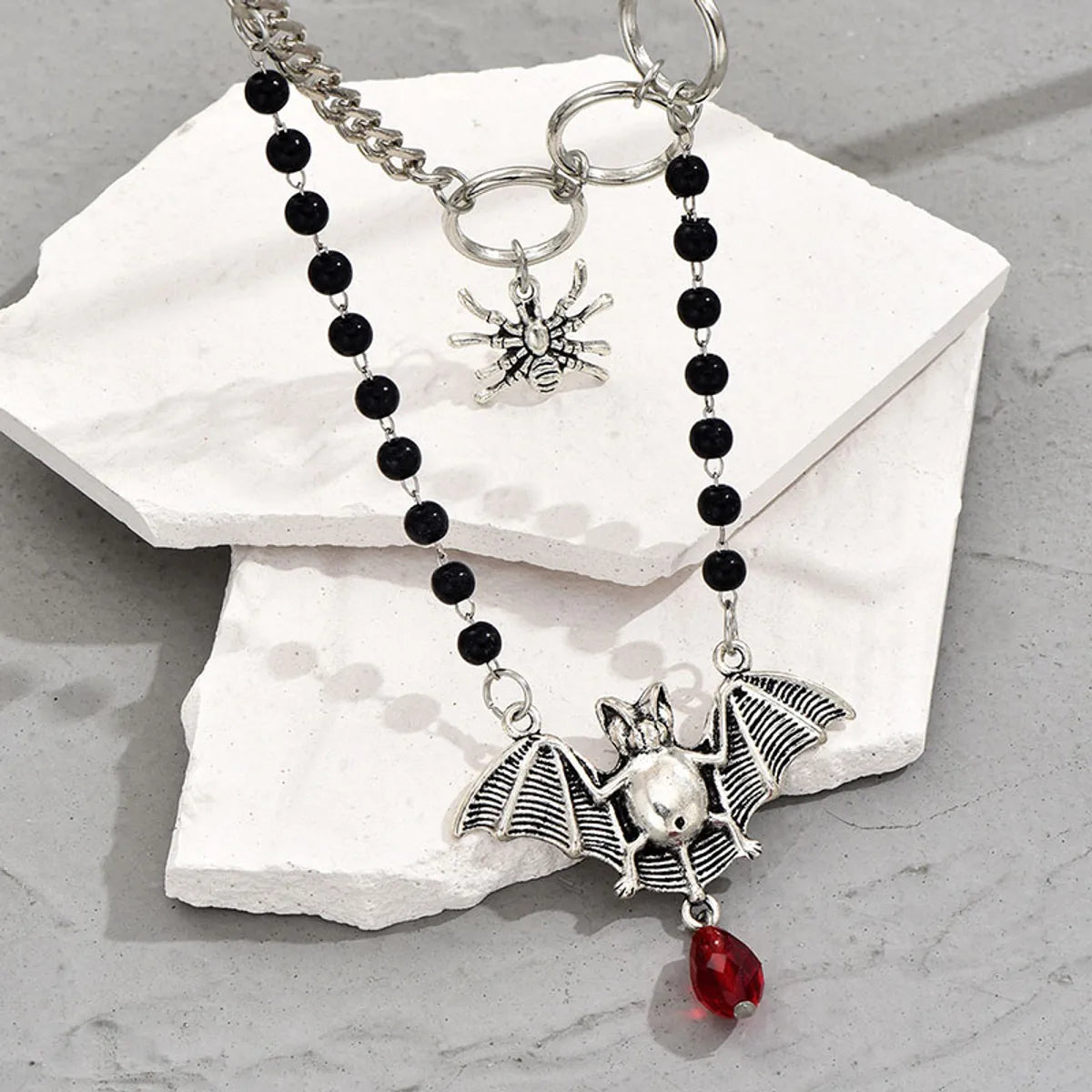 Original Design Spider Bat Alloy Beaded Plating Women's Pendant Necklace