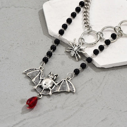 Original Design Spider Bat Alloy Beaded Plating Women's Pendant Necklace