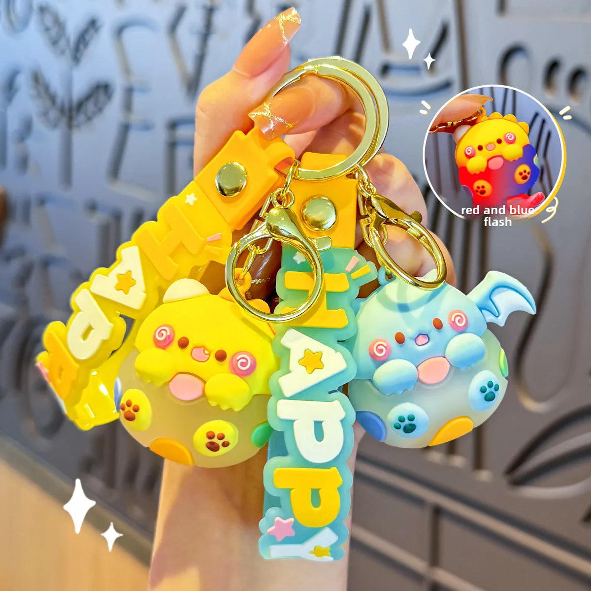 Original Dinosaur Egg Baby Cartoon Keychain Female Cute Doll Student Schoolbag Hanging Doll Machine Pendant Gift