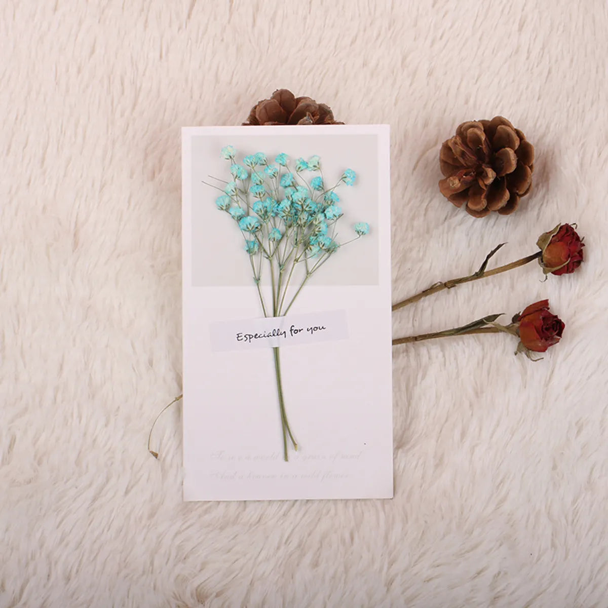 Valentine'S Day Romantic Dried Flower Starry Sky Paper Date Festival Card