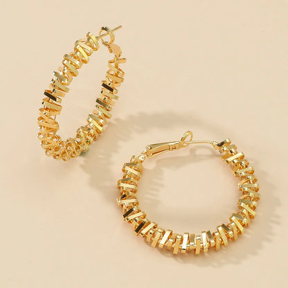 Paris Hollow Letter Semicircle Design Styling C-Shaped Earrings