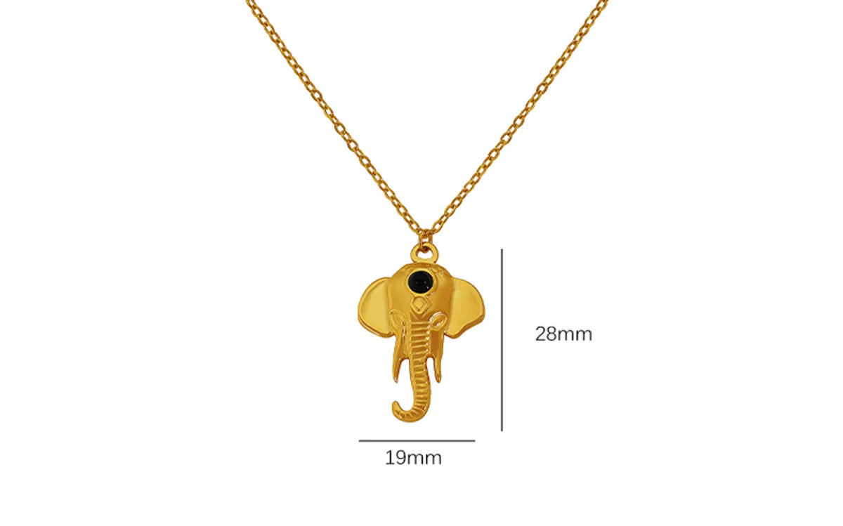 Pastoral Animal Titanium Steel Plating 18k Gold Plated Pendant Necklace