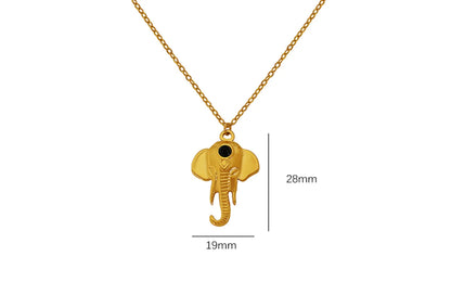 Pastoral Animal Titanium Steel Plating 18k Gold Plated Pendant Necklace