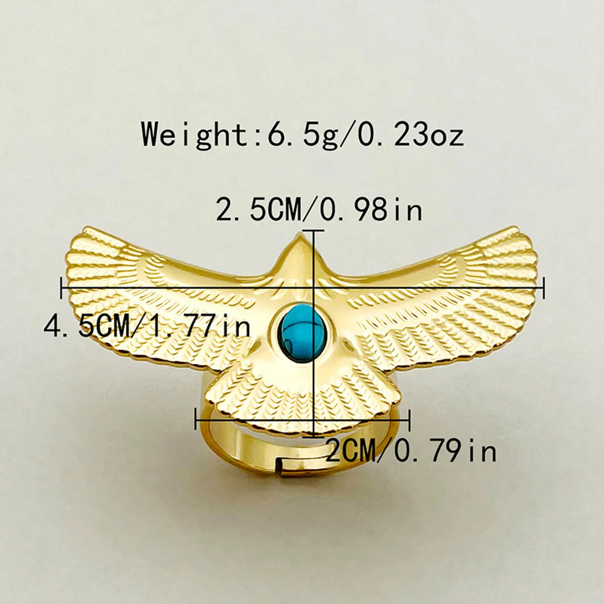 Pastoral Artistic Streetwear Bird Stainless Steel Polishing Plating Inlay Turquoise Gold Plated Open Rings