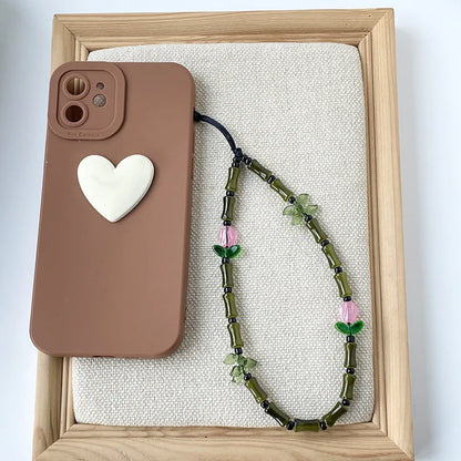 Pastoral Bamboo Arylic Glass Mobile Phone Chain