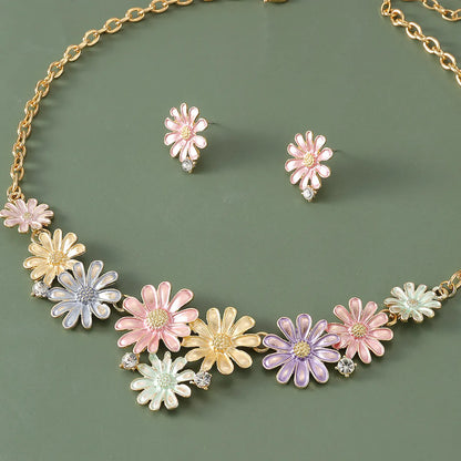 Pastoral Butterfly Daisy Alloy Plating Women'S Jewelry Set