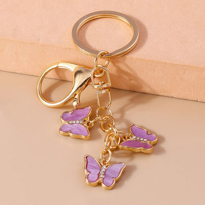 Pastoral Butterfly Zinc Alloy Keychain