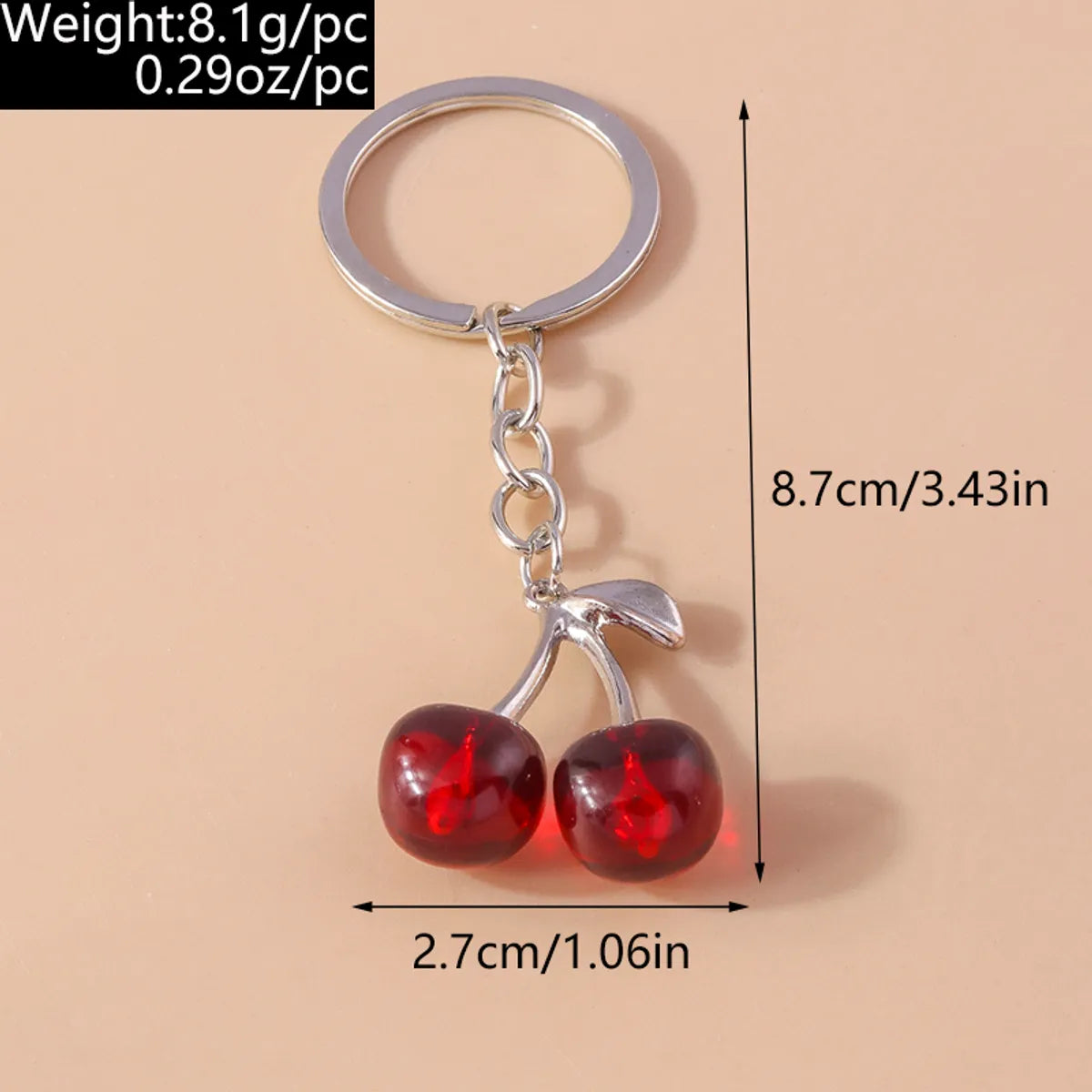 Pastoral Cherry Zinc Alloy Patchwork Keychain