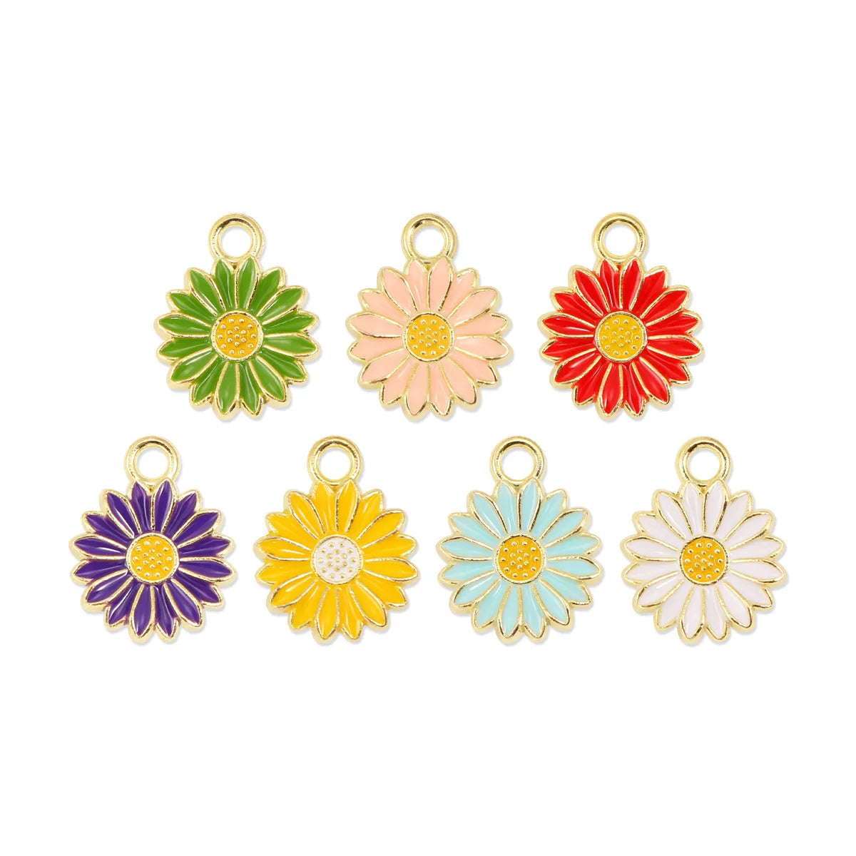 1 Piece 17 * 13mm Hole 2~2.9mm Alloy Daisy Pendant