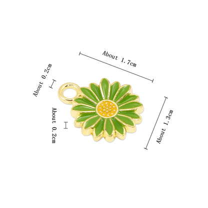 1 Piece 17 * 13mm Hole 2~2.9mm Alloy Daisy Pendant