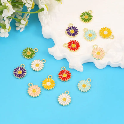 1 Piece 17 * 13mm Hole 2~2.9mm Alloy Daisy Pendant