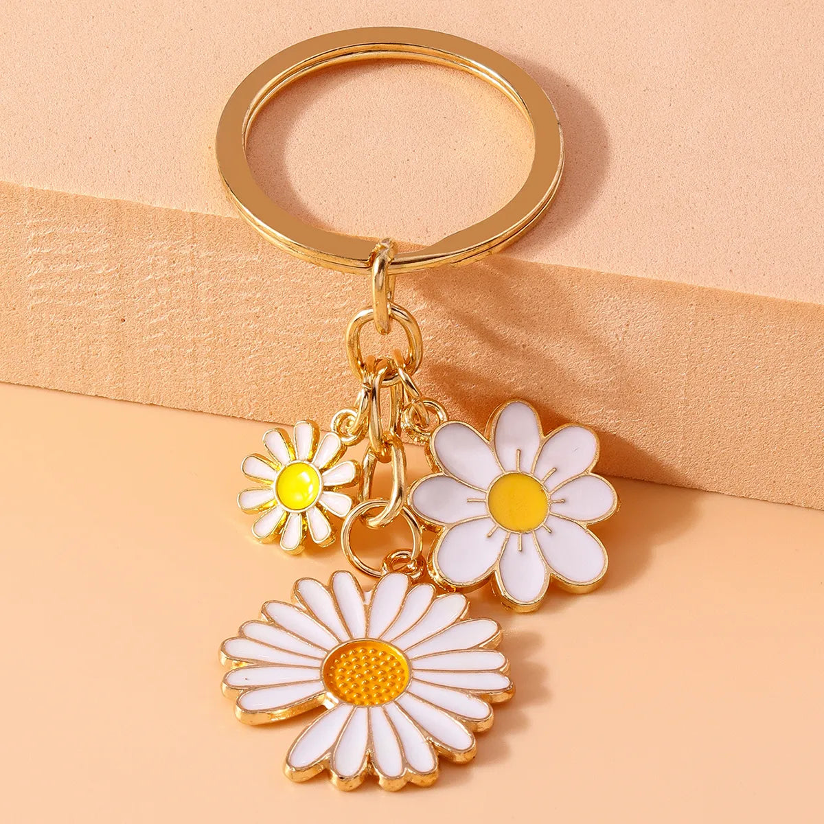 Pastoral Flower Alloy Keychain