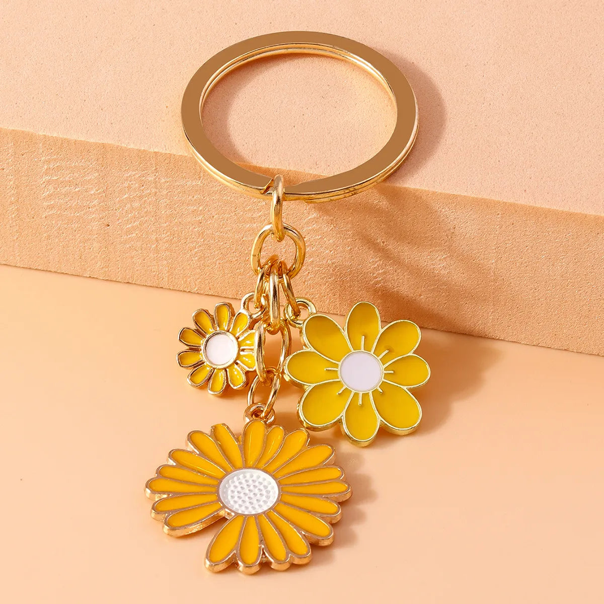 Pastoral Flower Alloy Keychain