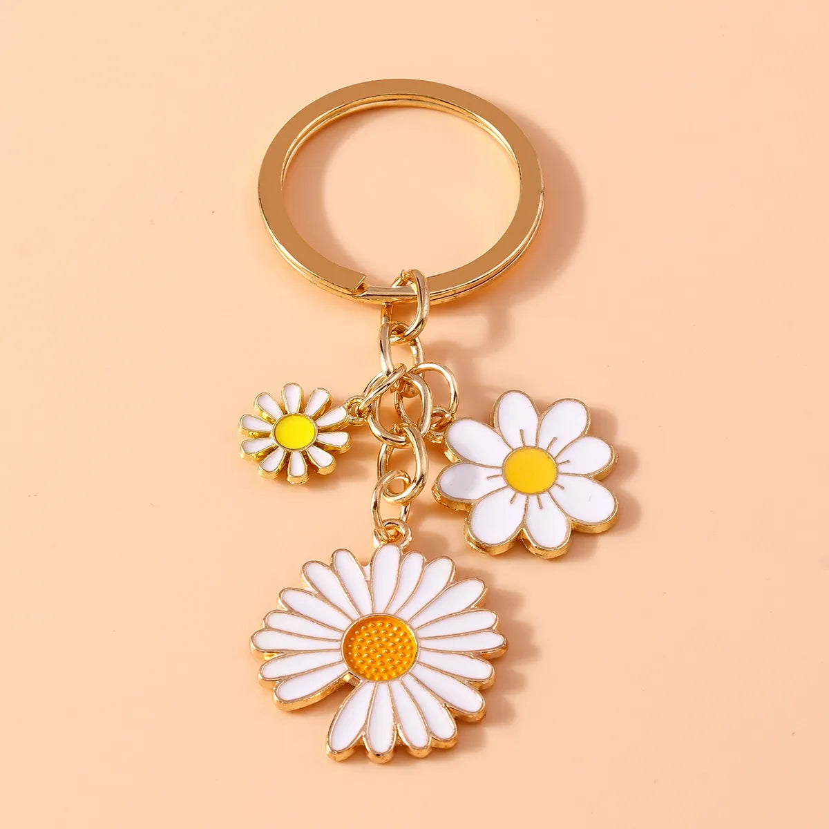 Pastoral Flower Alloy Keychain