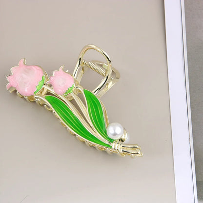 Pastoral Flower Alloy Plating Hair Claws