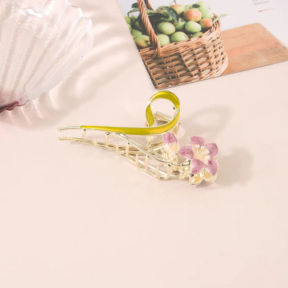 Pastoral Flower Alloy Plating Hair Claws