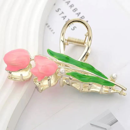 Pastoral Flower Alloy Plating Hair Claws