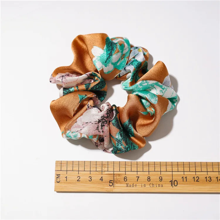 Pastoral Flower Satin Hair Tie