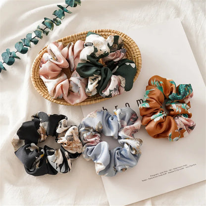 Pastoral Flower Satin Hair Tie