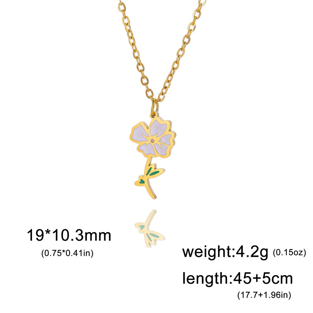 Pastoral Flower Stainless Steel 18k Gold Plated Pendant Necklace In Bulk