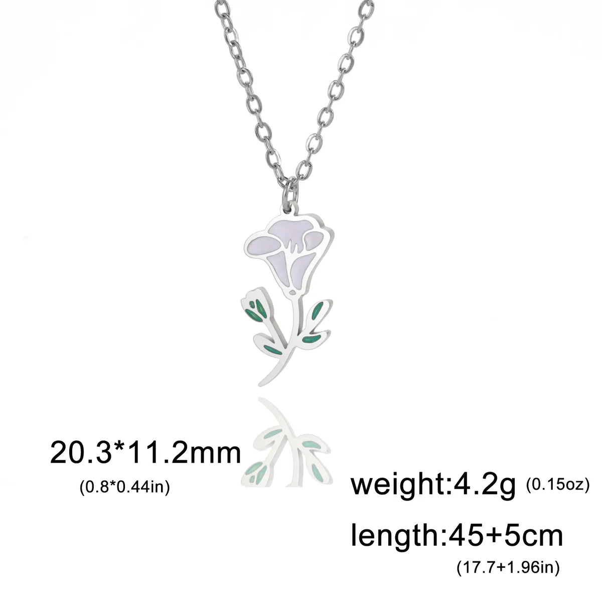 Pastoral Flower Stainless Steel 18k Gold Plated Pendant Necklace In Bulk