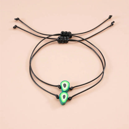 Pastoral Fruit Wax Rope Soft Clay Women's Drawstring Bracelets