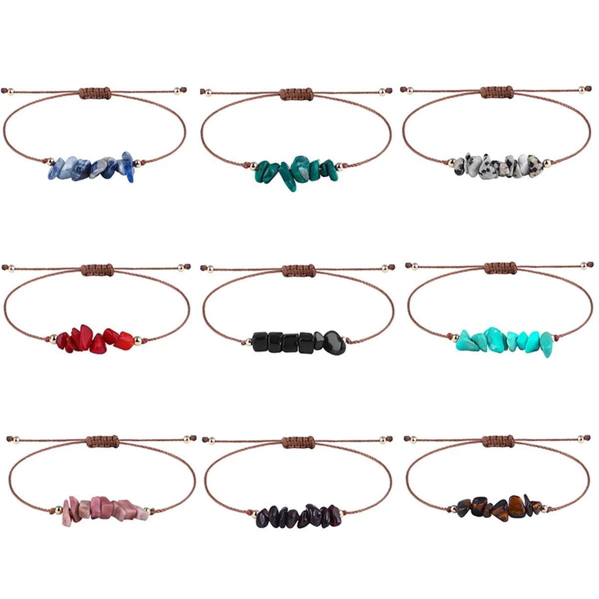 Pastoral Geometric Stone Rope Braid Women's Bracelets