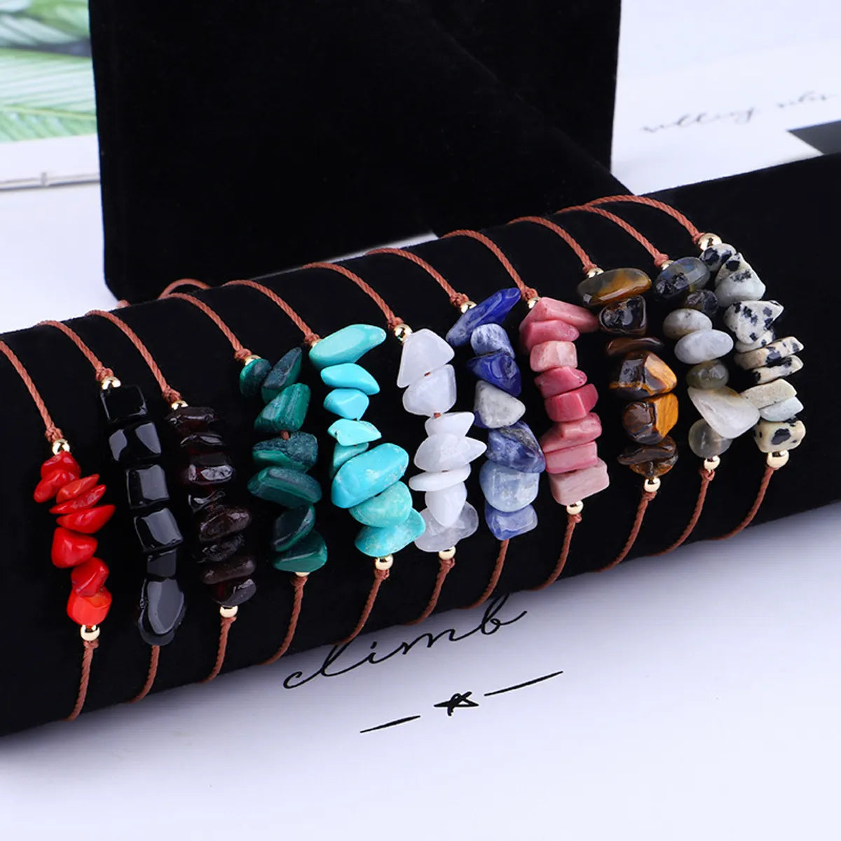 Pastoral Geometric Stone Rope Braid Women's Bracelets