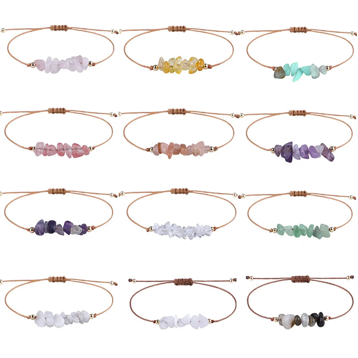 Pastoral Geometric Stone Rope Braid Women's Bracelets