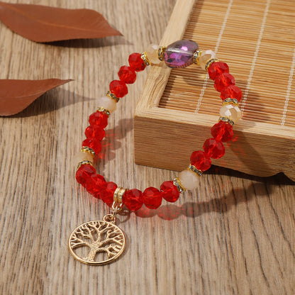 Pastoral Life Tree Artificial Crystal Women's Bracelets