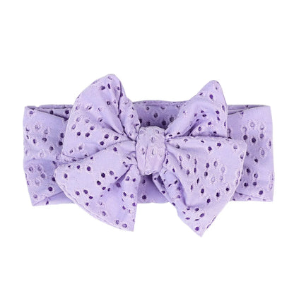 Pastoral Polka Dots Cloth Bowknot Hollow Out Hair Band