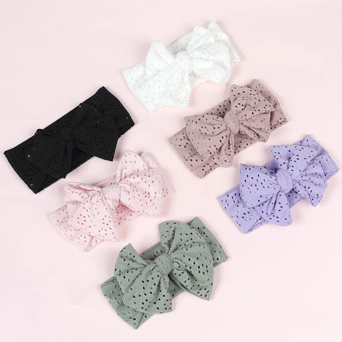 Pastoral Polka Dots Cloth Bowknot Hollow Out Hair Band