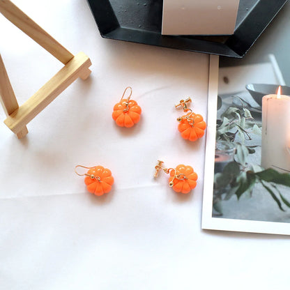 Pastoral Pumpkin Resin Women'S Drop Earrings Ear Clips 1 Pair